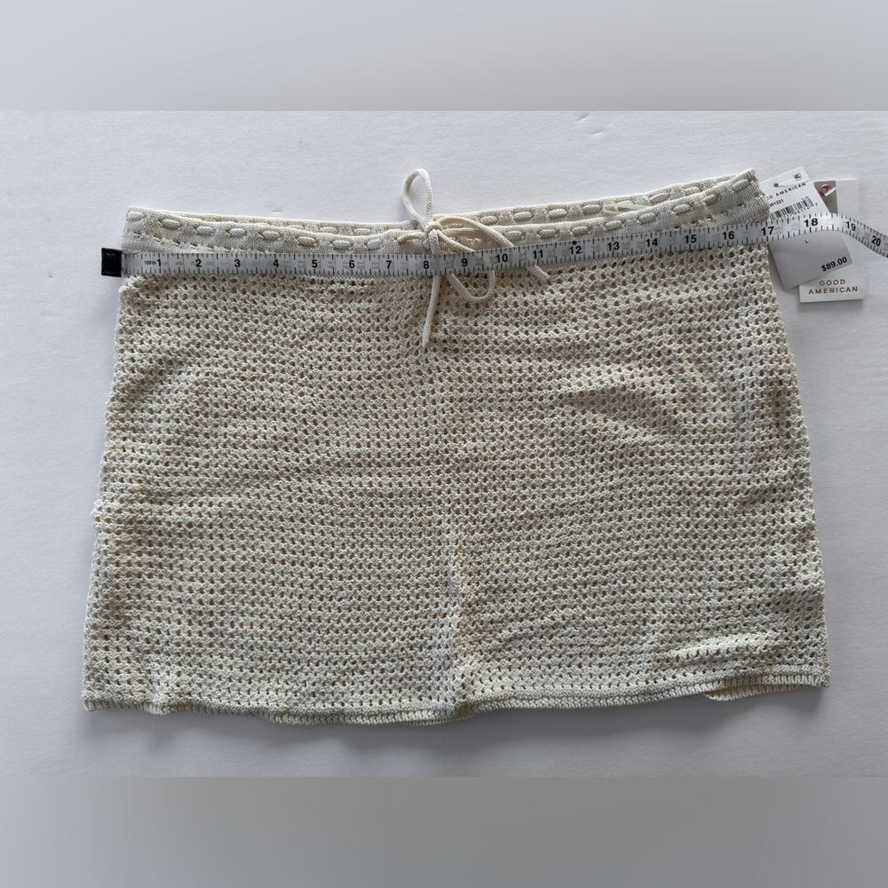 Good American Crochet Cover Up Mini Skirt, New With Tags - Picture 8 of 11